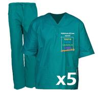 fratelliditalia.org 5 x Divisa ospedaliera casacca e pantalone con personalizzazione inclusa disponibile in 9 colori dalla XS alla XXXL Colore verde Taglia L