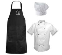 fratelliditalia.org Completo Cuoco Divisa Scuola Alberghiera Personalizzabile Kit Divisa per Cucina con Grembiule Cappello e Giacca Estiva