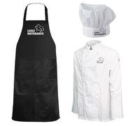 fratelliditalia.org Completo Personalizzabile Kit Divisa Cucina e Scuola Alberghiera con Grembiule, Cappello e Casacca Chef