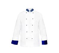 fratelliditalia.org Giacca Casacca Cuoco Chef Modello Europeo Cotone Bianco e bottonicini Blu