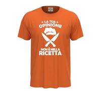 fratelliditalia.org T-Shirt Classica a Manica Corta con Stampa DTF LA Tua OPINIONE Non nella RICETTA Chef Cuoco Divertente Colore Arancione Taglia XL