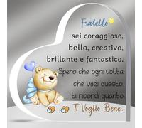 Fratello Acrilico Placca Ispiratore Regalo Laurea Targhe e Cartelli Decorativi Uomini Compleanno Natale Apprezzare Cuore Scrivania Segno Decorazione Casa Incoraggiare Ricordo Capodanno