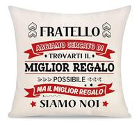 Fratello Copricuscino Regalo per Uomo Ragazzi da Sorella Fratelli Regali di Laurea Ispiratore Copricuscini Regali di Natale Compleanno Abbiamo Cercato di Trovarti Il Miglior Regalo (Fratello-b)
