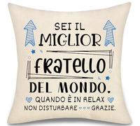 Fratello Copricuscino Regalo per Uomo Ragazzi Sei il Miglior fratello del Mondo Copricuscini Regali d'ispirazione Laurea Regalo della Migliore Sorella Fratelli Regali di Compleanno Natale (fratello-a)