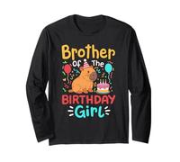 Fratello Del Compleanno Ragazza Capybara Bday Family Matching Maglia a Manica