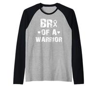 Fratello di Un Guerriero Cancro ai polmoni Nastro Bianco Uomini Ragazzi sopravvivono Maglia con Maniche Raglan