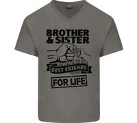 Fratello E Sorella Migliori Amici Fratelli Maglietta In Cotone A V Per Uomo