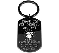 Fratello regalo portachiavi per fratelli Big Little Brother in Law di Sorella, divertente per uomini, migliore amico, regalo di compleanno, ringraziamento per i miei fratelli, Nero , M