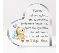 Fratello Targhe e Cartelli Decorativi Acrilico Placca Laurea Ornamenti Ispiratori Uomini Regali Compleanno Segno Apprezzare Regalo Natale Decorazione Giornata Famiglia Ti Voglio Bene Ricordi Orso