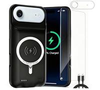 Fraternize - Custodia con batteria per iPhone Air, batteria portatile ricaricabile da 10000 mAh migliorata - Cover con caricatore esteso con ricarica wireless integrata - Banca di alimentazione