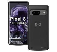 Fraternize Custodia per batteria ricaricabile wireless da 10.000 mAh per Google Pixel 8, Nero, con ricarica wireless Qi da 5 W e custodia protettiva in gomma e plastica