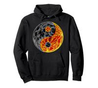 Frattale di fuoco rosso Yin Yang Felpa con Cappuccio