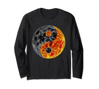 Frattale di fuoco rosso Yin Yang Maglia a Manica