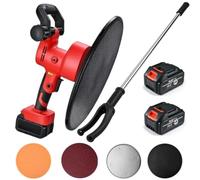 Frattazzatrice elettrica, Macchina lisciatrice per superfici in cemento | Staggia vibrante per calcestruzzo, Lisciatrice elettrica per pareti in cemento, con 2 batterie al litio(Extension rod)