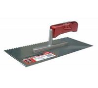 Frattazzo inox dentato 280x130x6 mm manico legno MN-73-406