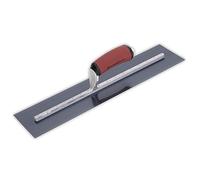 Frattazzo lisciante Marshalltown con manico curvo DuraSoft, in acciaio blu, molto adatto per pavimenti e calcestruzzo, dimensioni: 406x102 mm