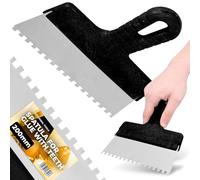 Frattazzo Piastrelle Dentato 200 mm 6x6 mm Cazzuola a Denti Acciaio Inossidabile Spatola Lisciatrice Intonaco Strumento Applicazione Colla Malta Costruzione