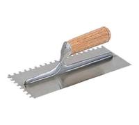 FRATTONE DENTATO C/MANICO LEGNO 28x12 cm - dentatura 10x10 mm