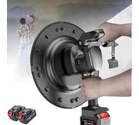 Frattone elettrico Piatto tergicristallo allargato diametro 38 cm, Levigatrice per pareti, Lucidatrice per pareti con asta telescopica rimovibile,2Batteries