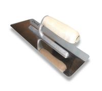 FRATTONE IN ACCIAIO INOX MANICO IN LEGNO 200x100 mm PER STUCCO E DECORATIVI
