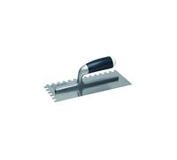 Frattone Rettangolare 28x12 cm Dentato Destro 10x10 mm Con Manico In Plastica