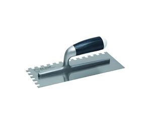 Frattone Rettangolare 28x12 cm Dentato Destro 10x10 mm Con Manico In Plastica