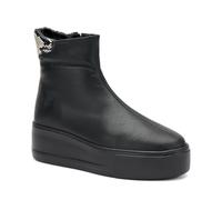 FRAU 39L6 Stivaletti Platform Donna, Pelle Nera, Suola Platform 4cm, Cerniera Laterale, Sottopiede Soffice estraibile (41, Sistema Taglie Calzature EU, Adulto, Donna, Numero, Media, 41)