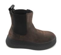 Frau 40a5 stivaletto camoscio cacao elastico fondo zeppa gomma 4cm 5/6