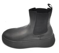 Frau 40L5 stivaletto pelle nera elastico fondo zeppa gomma 4cm 5/6
