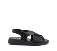 FRAU 50P1, Sandalo da Donna in Nabuk con Fascia Incrociata (Nero, Sistema Taglie Calzature EU, Adulto, Numero, Media, 39)