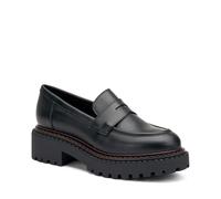 FRAU 78L0 Mocassini Platform con Suola Carrarmato, Scarpe Donna in Pelle, Design Chunky (Nero, Sistema Taglie Calzature EU, Adulto, Donna, Numero, Media, 36)