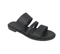 FRAU 86P0 Ciabattina Tre Fasce In Pelle Ideale per Ogni Occasione. Colore Bianco o Nero (Nero, numeric_38)