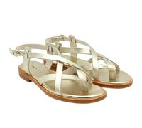 Frau 86X2, Sandali Infradito da Donna con Fascette in Pelle Laminata a Taglio Vivo (Platino, Sistema Taglie Calzature EU, Adulto, Numero, Media, 38)