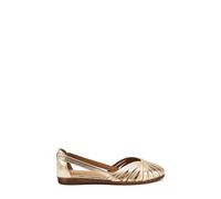 Frau - Ballerina ragnetto in Pelle Laminata, Oro, 36