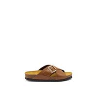 Frau - Ciabattina a Incrocio in Pelle, Marrone, 39