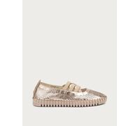 Frau - Ballerina in Pelle Laminata laserata