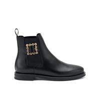 Frau Donna Scarpe 98Z8 Stivaletto in Pelle Nero Nero 40