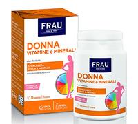 FRAU Donna Vitamine E Minerali, Integratore Alimentare A Base Di Vitamine, Minerali E Luteina, 30 Compresse, Integratore Stanchezza Fisica E Mentale, Senza Glutine, color Bianco