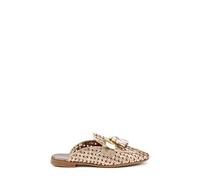 Frau - Sabot Intreccio in Pelle Laminata, Oro, 38