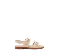 Frau - Sandalo in Pelle laserata, Beige, 41