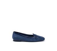 Frau, ,Shoes ,Donna ,Blu ,36 EU Mocassini in Pelle Scamosciata con Rifiniture in Vernice