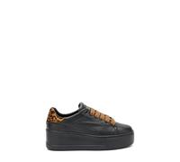 Frau - Sneakers Platform in Pelle con Inserto Animalier