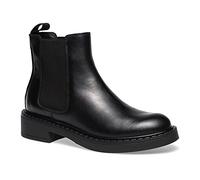 Frau, Stivaletti Casual Donna in Morbida Pelle Nera, con Elastico Bilaterale e Pull Up sul Retro, Suola Antiscivolo in Gomma di 3 cm, Profilo Arricchito con Intagli Decorativi, 36, Made in Italy