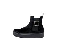 Frau Stivaletti Chelsea Velluto Strass 41G5 Nero