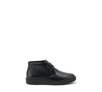 Frau, Stivaletto Casual Uomo in Pelle Nero Altezza Caviglia, con Laccio di Cotone, Sottopiede Estraibile in PU e Sughero, Suola in Gomma Flessibile e Antiscivolo, 45, Made in Italy