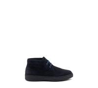 Frau, Stivaletto Casual Uomo in Pelle Scamosciata Colore Blu, Altezza Caviglia, Sottopiede Estraibile in PU e Sughero, Suola in Gomma Molto Flessibile e Antiscivolo, 45, Made in Italy