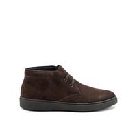 Frau, Stivaletto Casual Uomo in Pelle Scamosciata Marrone, Altezza Caviglia, Sottopiede Estraibile in PU e Sughero, Suola in Gomma Molto Flessibile e Antiscivolo, 40, Made in Italy