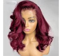 Frauen Natürliche Perücke Perücke Burgund Körper Welle Menschliches Haar 13 X 4 Hd Spitze Vorne Perücken 180 12inches#13X4
