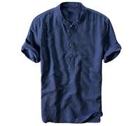 FRAUIT Camicia Uomo Lino Spiaggia Camicia Coreana Uomini T Shirt Strane Estive Camicie Colletto Coreano Maniche Corte Camicia Ragazzo Manica Corta Elegante Canotta Bodybuilding