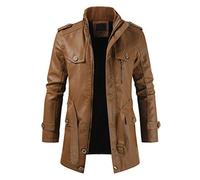 FRAUIT Cappotto Uomo in Pelle Giacca Ragazzo Elegante Slim Fit Giubbotto Moto Giacche Uomini Invernali Primavera Giacca A Vento Cappotti Parka Giubbini